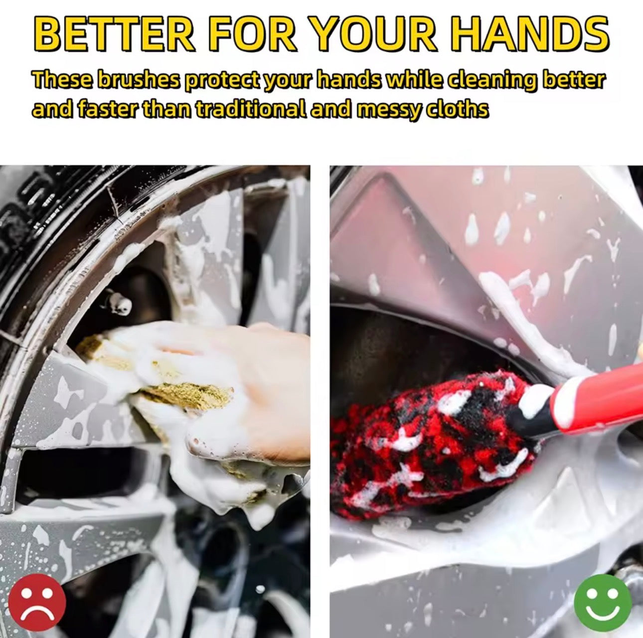 Auto Wheel Detailing Brush Bendable Wheel Woolies Car Cleaning Tools for Car Rim Tire Washing Easily Clean Hard-To-Reach Areas